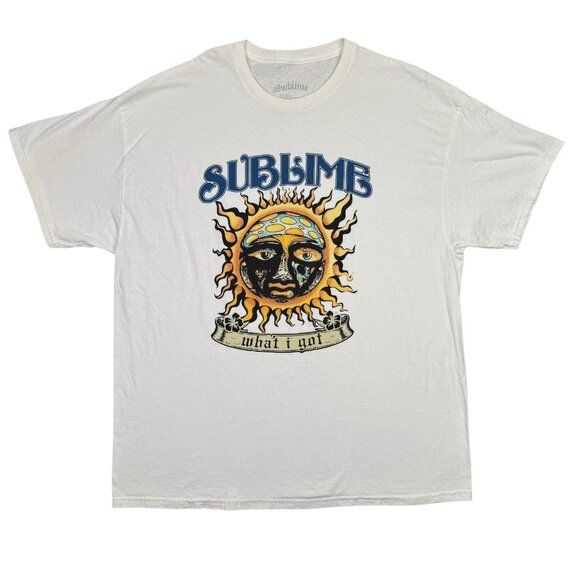 Sublime What I Got T Shirt Mens 2XL White Sun Logo Rock Band Graphic Tee Music - Picture 1 of 8